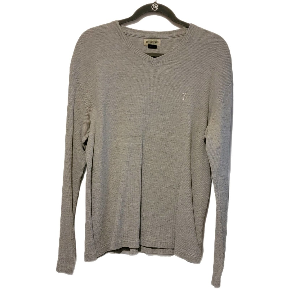 Vintage GUESS Gray Long Sleeve Shirt Large